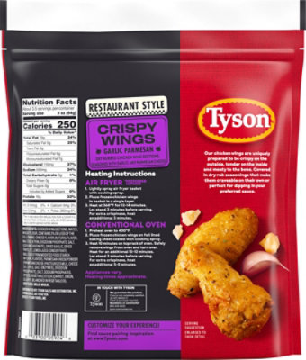 Tyson Rest Style Crispy Wings Garlic Parmesan 16 Oz - 16 OZ - Image 6