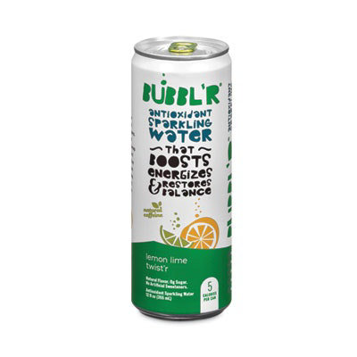 Bubbl'r Antioxidant Sparkling Water, Lemon Lime Twist'r, 12 oz Can, 12 Cans/Carton - Image 2