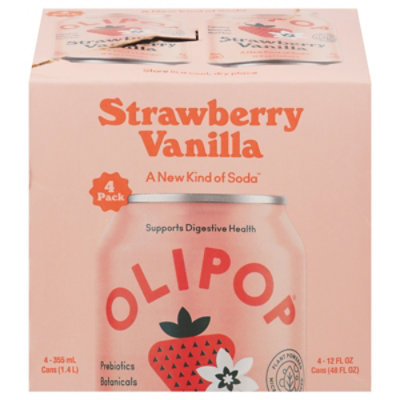 Olipop Prebiotic Strawberry Vanilla 4-12fz - 4-12 FZ - Image 1