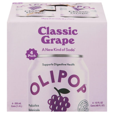 Olipop Prebiotic Classic Grape 4-12fz - 4-12 FZ - Image 1