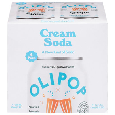 OLIPOP Cream Soda Prebiotic Soda Cans - 4-12 Fl. Oz. - Image 2
