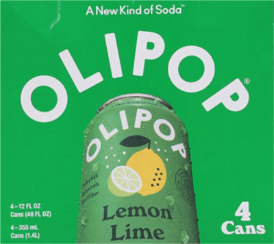 OLIPOP Lemon Lime Prebiotic Soda Cans - 4-12 Fl. Oz. - Image 5