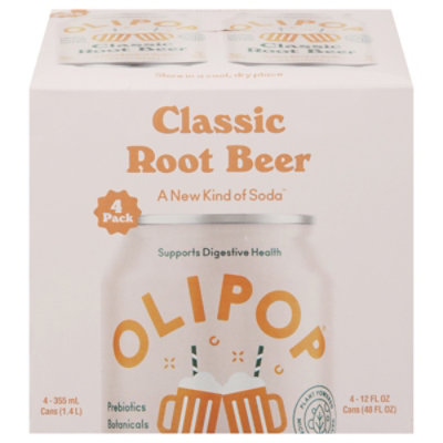 Olipop Prebiotic Classic Root Beer 4-12fz - 4-12 FZ - Image 1