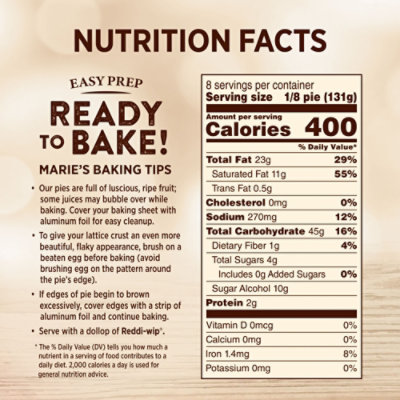 Marie Callenders No Sugar Added Lattice Apple Pie 37 Oz - 37 OZ - Image 4