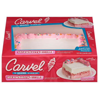 Carvel Family Sheet Strawberry / Vanilla Ice Cream Cake - 3.242LB - Image 3