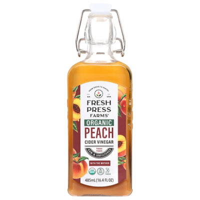 Fresh Press Farms Cider Vinegar Peach Organic - 16.4 FZ - Image 2