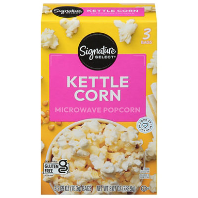 Signature Select Popcorn Microwave Kettle Corn 3-2.69oz - 3-2.69 OZ