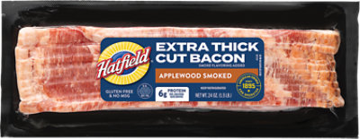 Hatfield Applewood Bacon Extra Thick Cut Stack Pack , 24 Oz - 24 OZ - Image 1
