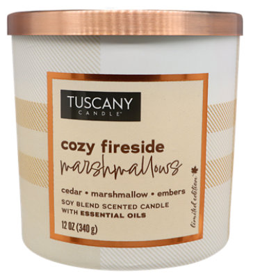 Tuscany Cozy Fireside Plaid Candle - 12 OZ - Image 1