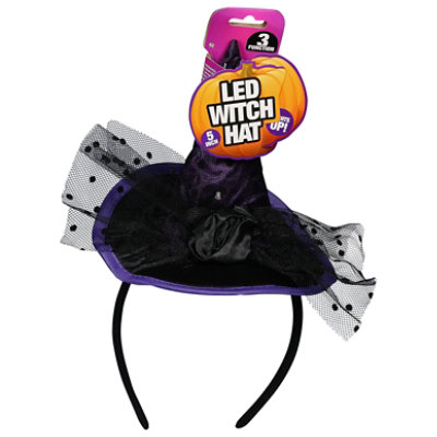 Shaw 5in Led Witch Hat Headbnd - EA - Image 3