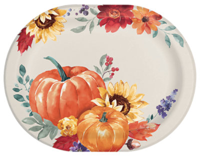 Ssel Painted Pumpkin Oval Platter - 8 CT - Image 1
