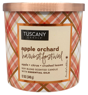 Tuscany Apple Orchrd Plaid Candle - 12 OZ - Image 1