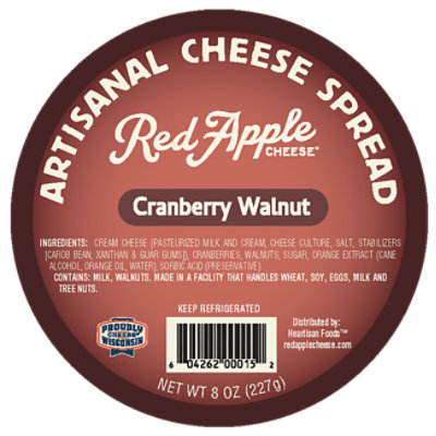 Red Apple Cheese Cranberry Walnut Artisanal Cheese Spread - 8 OZ - Image 1
