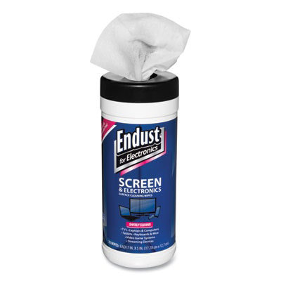 Endust Antistatic Cleaning Wipes, Premoistened, 5 x 7, Clean Scent, White, 70/Canister - Image 2