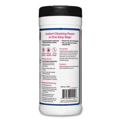 Endust Antistatic Cleaning Wipes, Premoistened, 5 x 7, Clean Scent, White, 70/Canister - Image 3