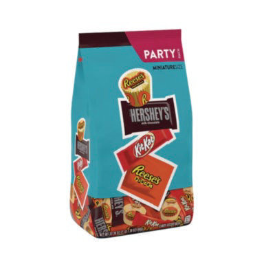 HERSHEY'S Party Pack Miniatures Milk Chocolate Variety, Assorted, 33.38 oz Bag - Image 1