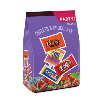 HERSHEY'S Snack-Size Sweets and Chocolate Assortment Party Pack, 34.19 oz Bag - Image 1