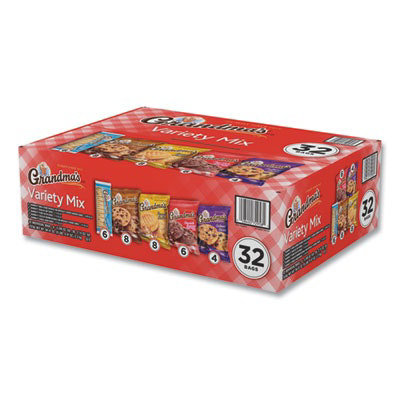 Grandma's Cookies Variety Tray, Assorted Flavors, (6) 3.25 oz, (26) 2.5 oz, 32 Bags/Carton - Image 1