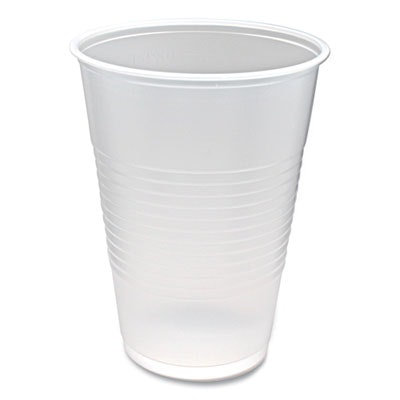 Fabri-Kal RK Ribbed Cold Drink Cups, 10 oz, Clear, 100/Sleeve, 25 Sleeves/Carton - Image 1