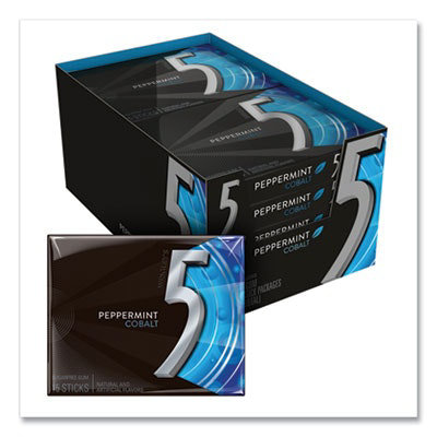Wrigley's 5 Gum, Peppermint Cobalt, 15 Sticks/Pack, 10 Packs/Box - Image 1