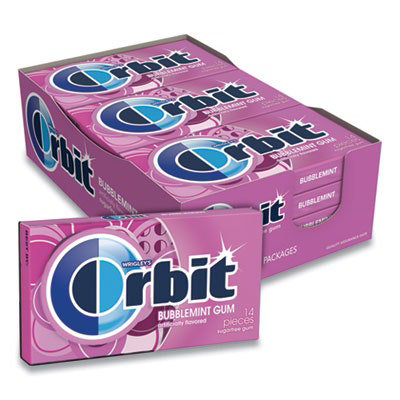 Orbit Sugar-Free Chewing Gum, Bubblemint, 12/Box - Image 1