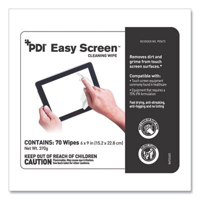 Sani Professional PDI Easy Screen Cleaning Wipes, 1-Ply, 9 x 6, Unscented, White, 70/Pack - Image 2