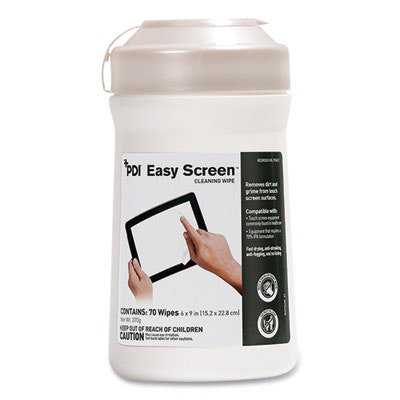 Sani Professional PDI Easy Screen Cleaning Wipes, 1-Ply, 9 x 6, Unscented, White, 70/Pack - Image 1