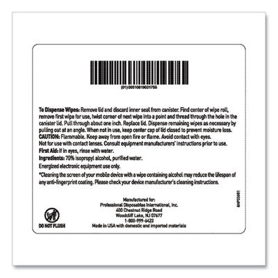 Sani Professional PDI Easy Screen Cleaning Wipes, 1-Ply, 9 x 6, Unscented, White, 70/Pack - Image 3