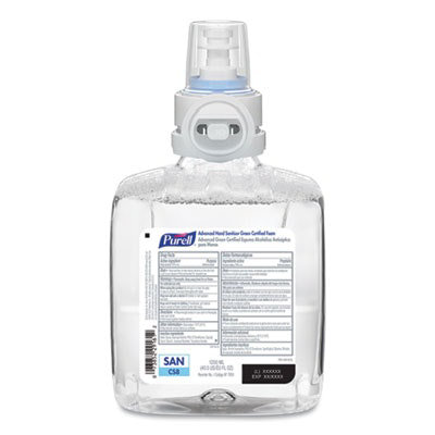 PURELL Advanced Hand Sanitizer Green Certified Foam Refill, For CS8 Dispensers, 1,200 mL, Fragrance-Free, 2/Carton - Image 1