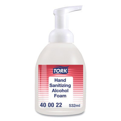 Tork Alcohol Foam Hand Sanitizer, 18 oz Pump Bottle, Unscented, 6/Carton - Image 1