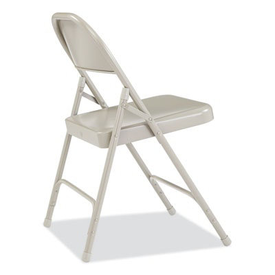 NPS 50 Series All-Steel Folding Chair, Supports Up to 500 lb, 16.75" Seat Height, Gray Seat, Gray Back, Gray Base, 4/Carton - Image 4