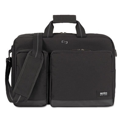 Solo Urban Hybrid Briefcase, Fits Devices Up to 15.6", Polyester, 5 x 17.25 x 17.24, Black - Image 1