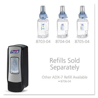 PURELL ADX-7 Dispenser, 700 mL, 3.75 x 3.5 x 9.75, Chrome/Black - Image 2