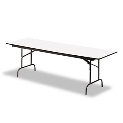 Iceberg OfficeWorks Commercial Wood-Laminate Folding Table, Rectangular, 72" x 30" x 29", Gray/Charcoal - Image 1