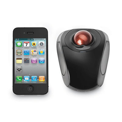 Kensington Orbit Wireless Mobile Trackball, 2.4 GHz Frequency/30 ft Wireless Range, Left/Right Hand Use, Black/Red - Image 3
