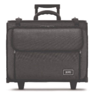 Solo Morgan Recycled Rolling Catalog Case, Fits Devices Up to 17.3", 18.13 x 7.13 x 13.5, Black/Gray - Image 1