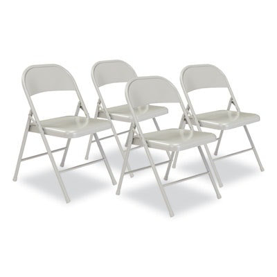 BASICS by NPS 900 Series All-Steel Folding Chair, Supports Up to 250 lb, 17.75" Seat Height, Gray Seat, Gray Back, Gray Base, 4/Cartpn - Image 1