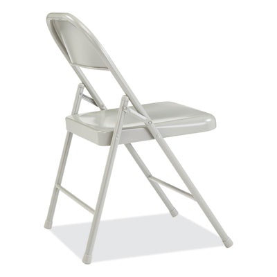 BASICS by NPS 900 Series All-Steel Folding Chair, Supports Up to 250 lb, 17.75" Seat Height, Gray Seat, Gray Back, Gray Base, 4/Cartpn - Image 4