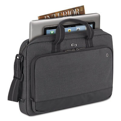 Solo Urban Slimbrief, Fits Devices Up to 15.6", Polyester, 16" x 3" x 11.5", Gray - Image 4