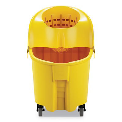 Rubbermaid WaveBrake Institution Bucket and Wringer Combos, Down-Press, 35 qt, Plastic, Yellow - Image 2