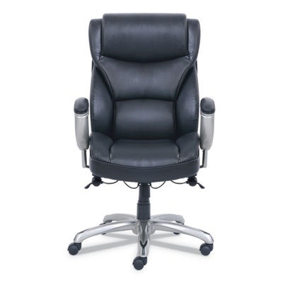 SertaPedic Emerson Big and Tall Task Chair, Supports Up to 400 lb, 19.5" to 22.5" Seat Height, Black Seat/Back, Silver Base - Image 2