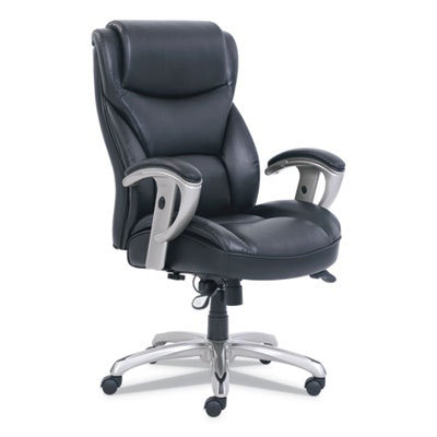SertaPedic Emerson Big and Tall Task Chair, Supports Up to 400 lb, 19.5" to 22.5" Seat Height, Black Seat/Back, Silver Base - Image 1