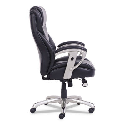 SertaPedic Emerson Big and Tall Task Chair, Supports Up to 400 lb, 19.5" to 22.5" Seat Height, Black Seat/Back, Silver Base - Image 3