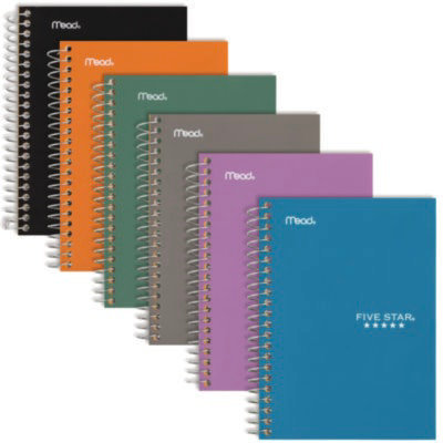 Five Star Wirebound Notebook, 1-Subject, Medium/College Rule, Randomly Assorted Cover Color (80) 7.5 x 5.5 Sheets - Image 1