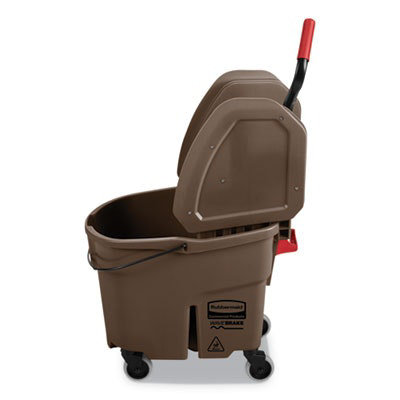 Rubbermaid WaveBrake 2.0 Bucket/Wringer Combos, Down-Press, 35 qt, Plastic, Brown - Image 2