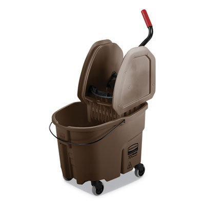 Rubbermaid WaveBrake 2.0 Bucket/Wringer Combos, Down-Press, 35 qt, Plastic, Brown - Image 1
