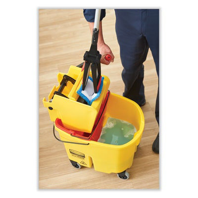 Rubbermaid WaveBrake 2.0 Bucket/Wringer Combos, Down-Press, 35 qt, Plastic, Brown - Image 3