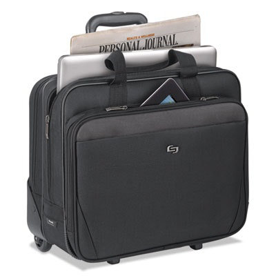 Solo Classic Rolling Case, Fits Devices Up to 17.3", Polyester, 16.75 x 7 x 14.38, Black - Image 4