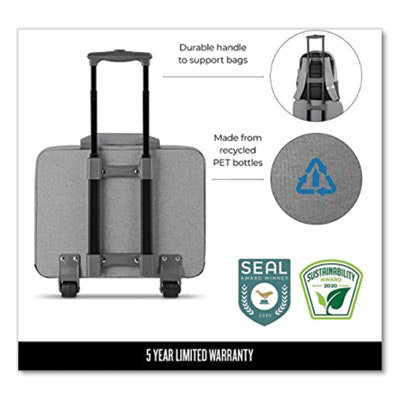 Solo Re:Start Underseat Rolling Case, 15.6”, 16 x 6 x 14, Light Gray - Image 2
