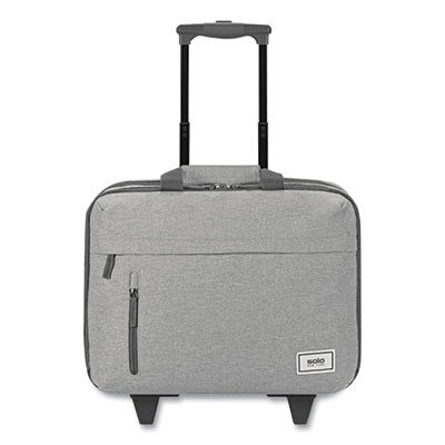 Solo Re:Start Underseat Rolling Case, 15.6”, 16 x 6 x 14, Light Gray - Image 1